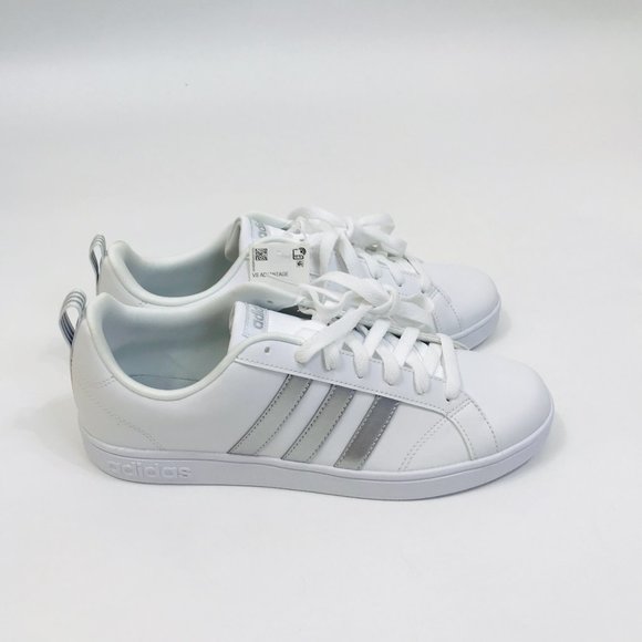 adidas white with silver stripes